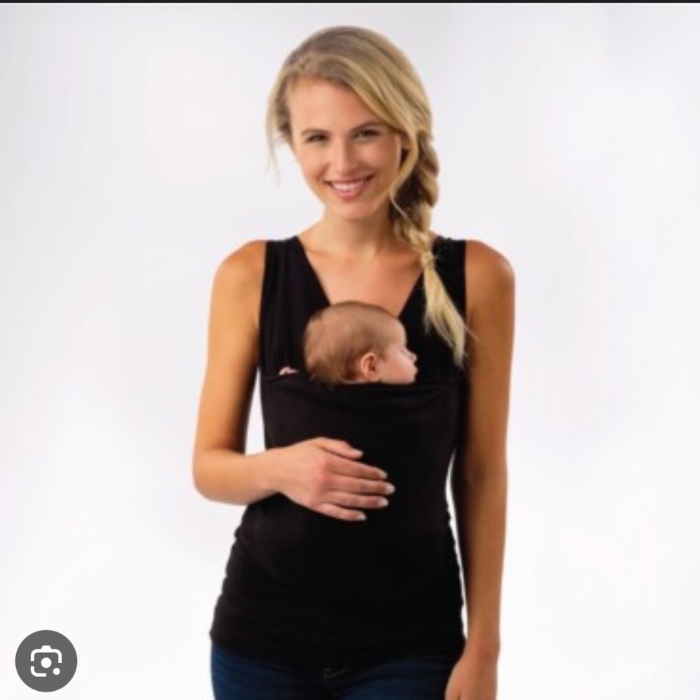 Lalabu Black Kangaroo‎ Pouch Baby Wearing Carrier Tank Womens Size Large